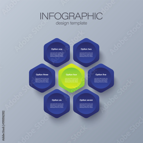 Minimalist Flat Hexagon Infographic Template