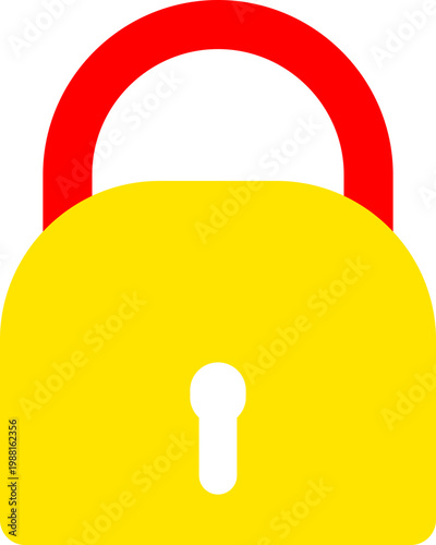 Padlock icon representing security and privacy in a flat vector design