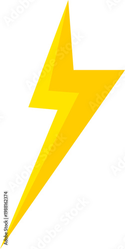 Yellow Lightning Bolt Icon Isolated on a White Background