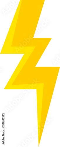 Yellow lightning bolt icon isolated on white background