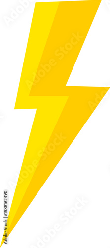 Yellow Lightning Bolt Icon Isolated on White Background
