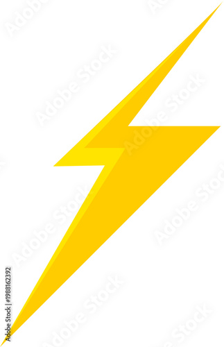 Yellow lightning bolt icon symbol isolated on white background