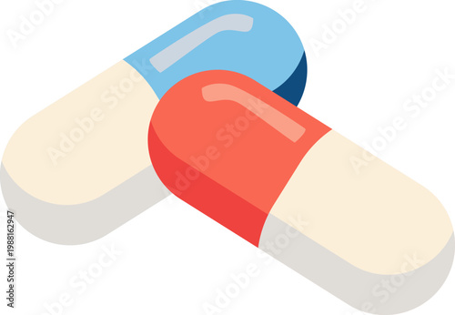 Medical Pill Capsules Representing Healthcare Treatment and Medication