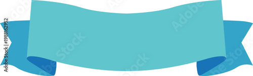 Light Blue Ribbon Banner Isolated on White Background
