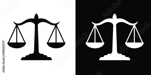 Scale icon. Justice scale. Weight scale. Scale vector icon