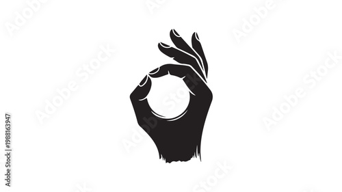 Black Hand Making OK Gesture For Communication Concepts