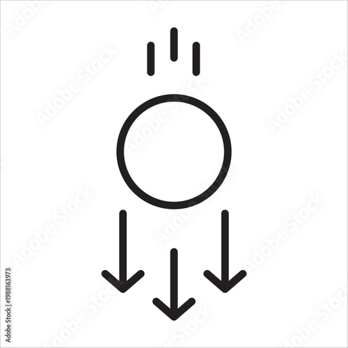 Gravity icon outline vector