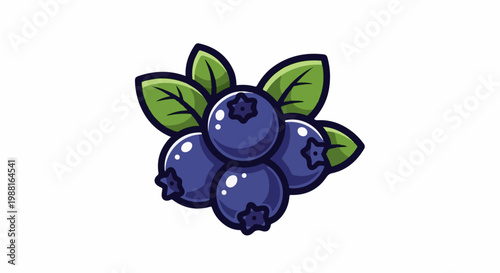 A cluster of plump, ripe blueberries with vibrant green leaves