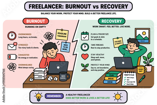 Balancing freelancer burnout and recovery for a healthier work life