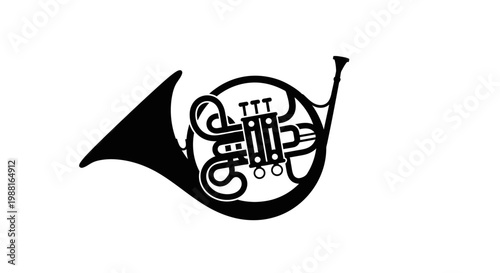 French horn musical instrument silhouette.