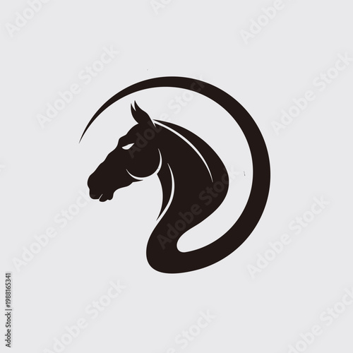 Horse Silhouette Logo, Strong Stallion Icon, Minimalist Animal Symbol