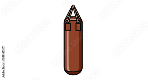 Brown punching bag vector illustration for boxing training