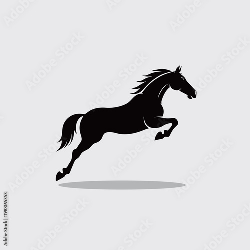 Minimal Horse Silhouette Icon, Animal Logo Element for Business Identity