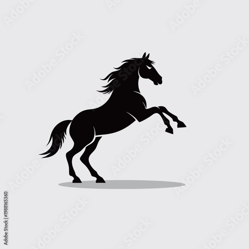 Minimal Horse Silhouette Icon, Animal Logo Element for Business Identity