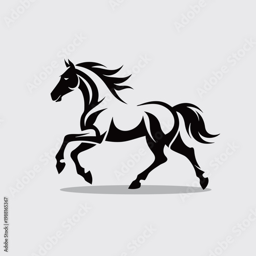 Stallion Silhouette Illustration, Premium Horse Logo Template