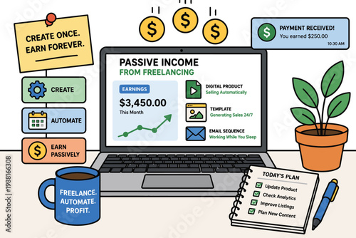 Harnessing passive income through freelancing with digital products and automation