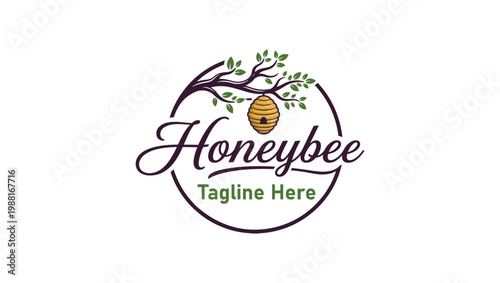 logo, honeybee, nature, tree logo, honeybee tree logo,