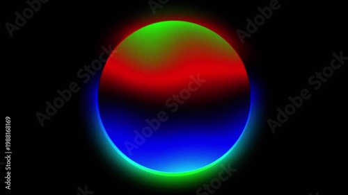 Abstract neon gradient sphere glowing orb colorful light circle futuristic digital background