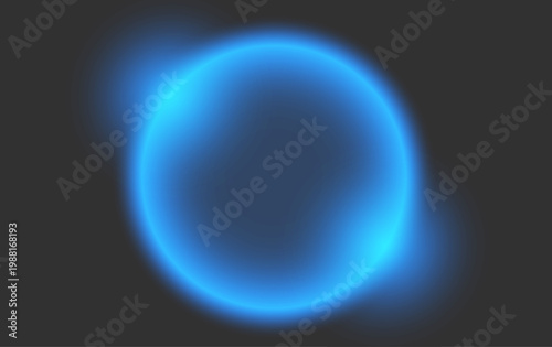 Abstract Glowing Neon Blue Circle with Soft Motion Blur on Dark Background