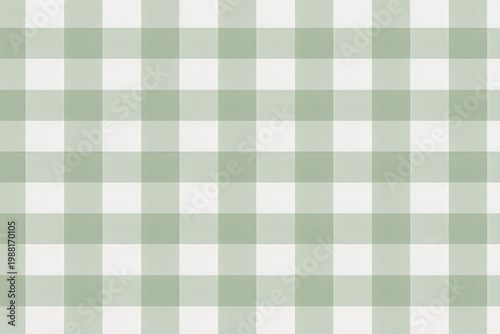 Sage green and white gingham checkered seamless pattern