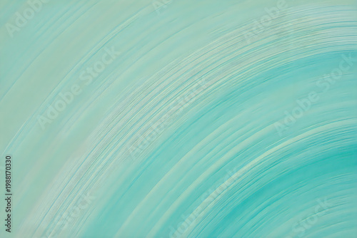 Soft mint green and turquoise curved brush strokes background