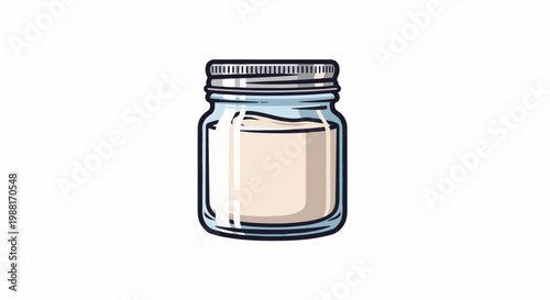 Small glass jar filled with a light-colored creamy substance