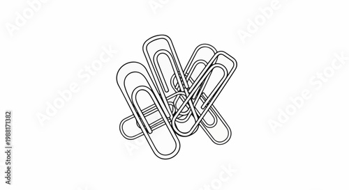 A cluster of silver paper clips arranged in a jumbled pile