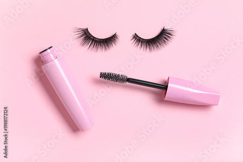 Black mascara with brush an...