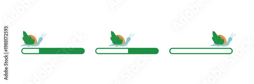 Nature Leaf Snail Loading Progress Bar UI Element Set