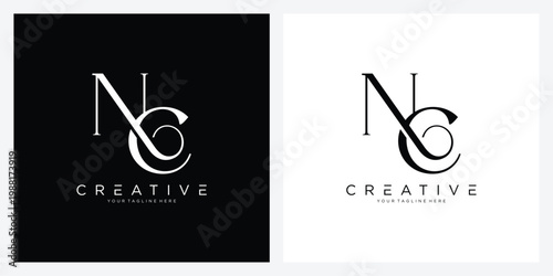 Initial letter NC,CN logo design vector illustration