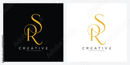 Initial letter RS or SR logo design vector illustration
