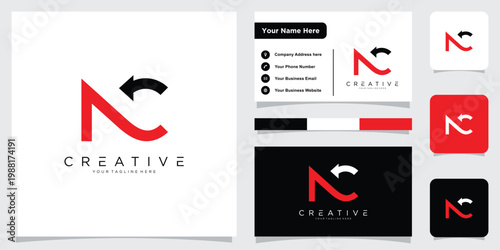 Initial letter NC logo design vector illustration