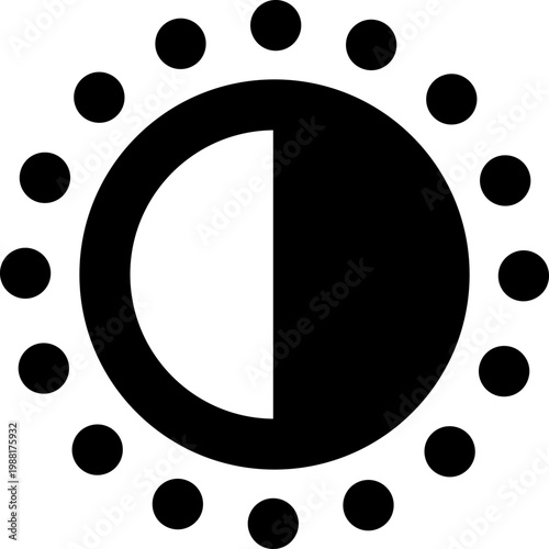 Sun rays icon minimal weather symbol
