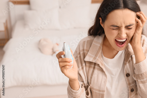 Screaming mother with baby ...