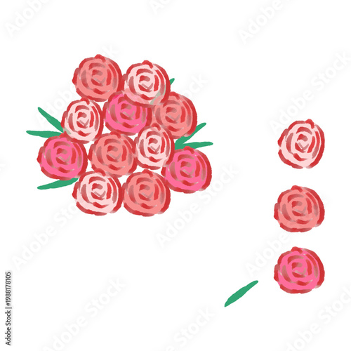 水彩のカーネーションの花束のイラスト素材