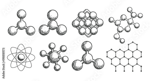 Molecular Structures Vector Illustration