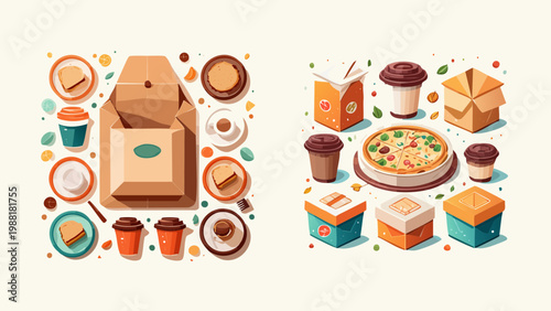 A delightful assortment of popular fast food items and beverages, perfect for takeout and delivery services