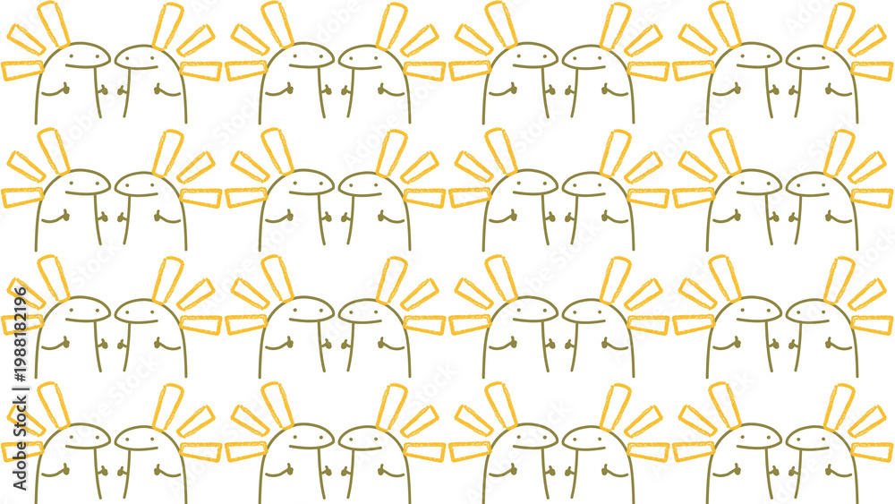 Obraz premium Cute cat sun pattern background