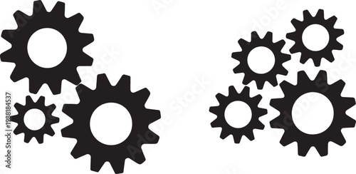 Set of gear icons