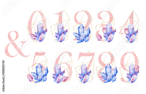 A stylish and beautiful crystals themed vector numbers, ideal for all creative projects.