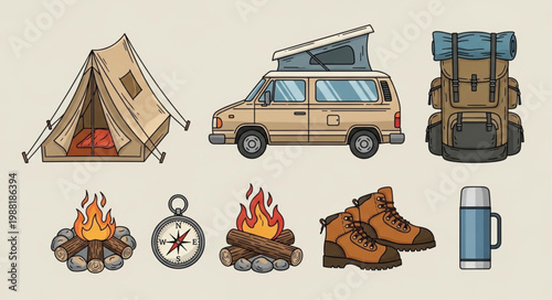 Camping and Outdoor Adventure Gear Collection.
