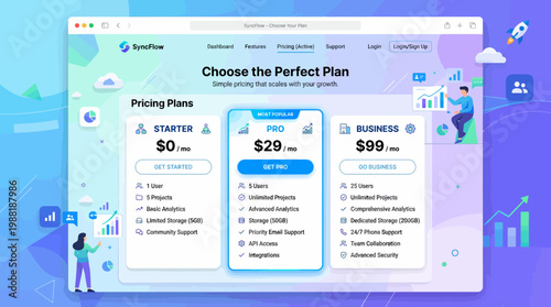 Website Pricing Plans Comparison Page.
