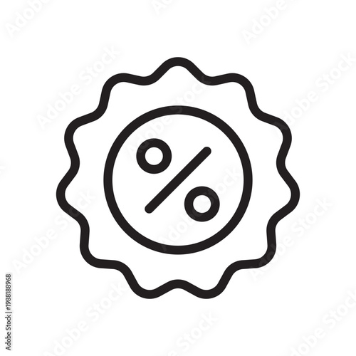 Outline percentage discount icon isolated flat style design.