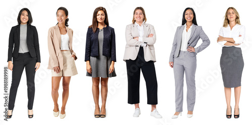 PNG Diverse professional women standing confidently on transparent background