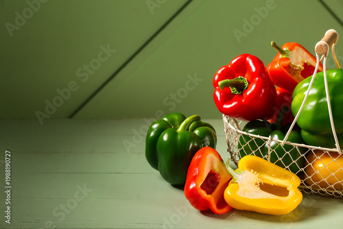Basket with fresh colorful ...