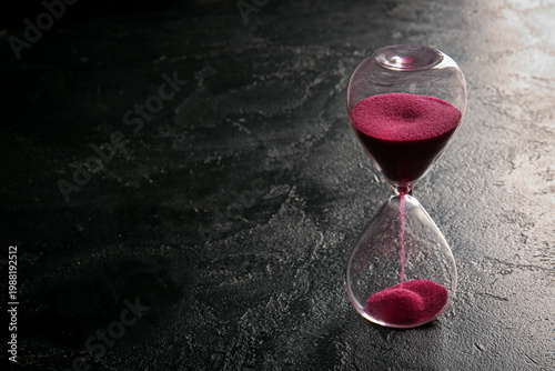 Crystal hourglass with pink...
