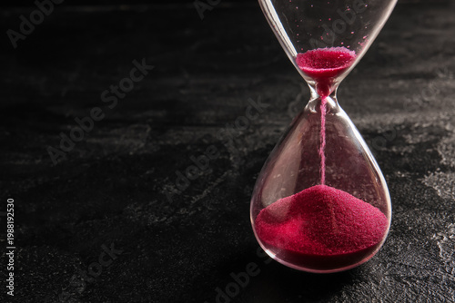 Crystal hourglass with pink...
