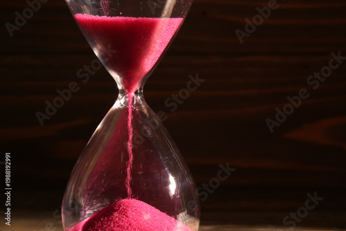 Crystal hourglass with pink...