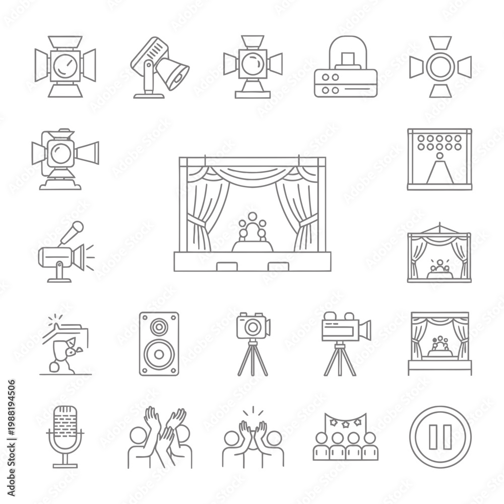 Fototapeta premium Performance and event icons collection