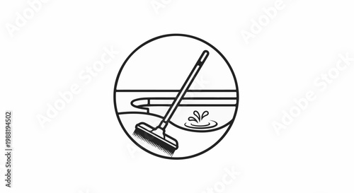 A golf club cleans a sand trap with water splash